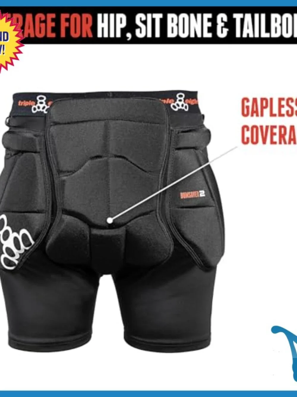 Unisex Padded Skate Shorts with Dual Zone Foam Protection for Multi-Sport